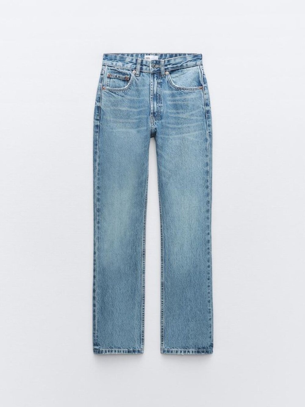Zara TRF Straight Leg Jeans With A High Waist